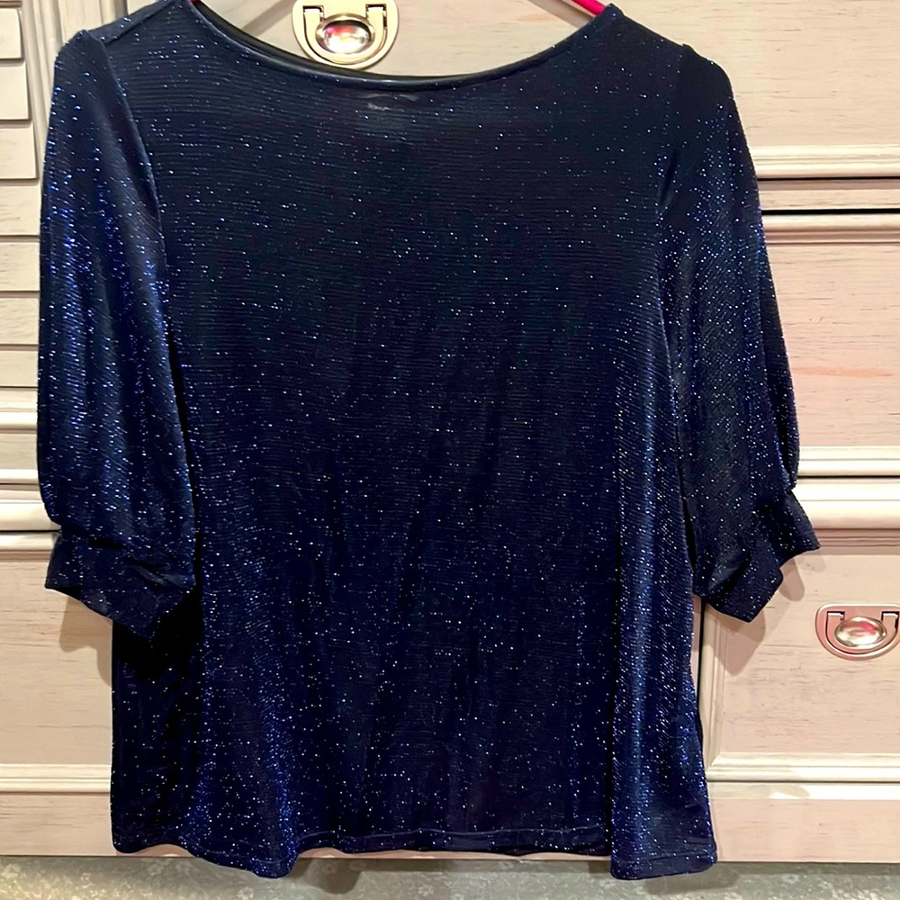 Black with Blue sparkles top.  H&M. Size Medium